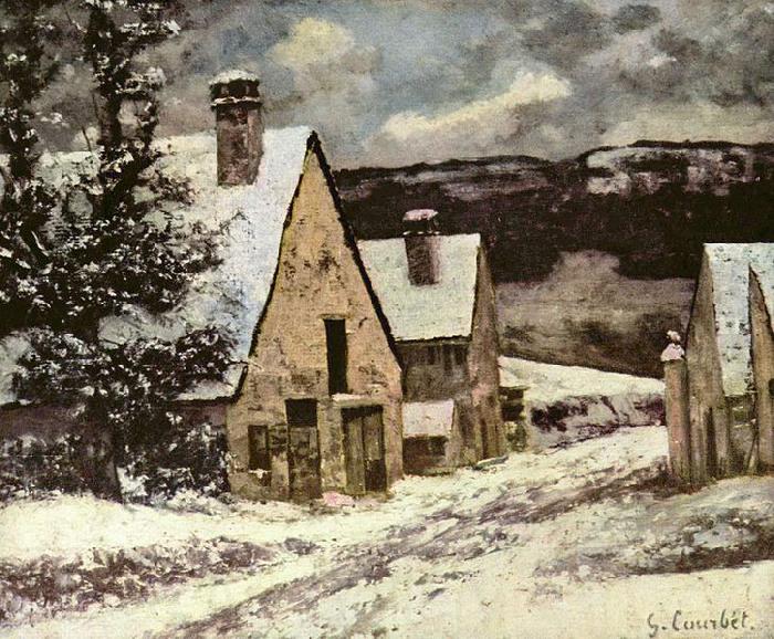 Gustave Courbet Dorfausgang im Winter Germany oil painting art